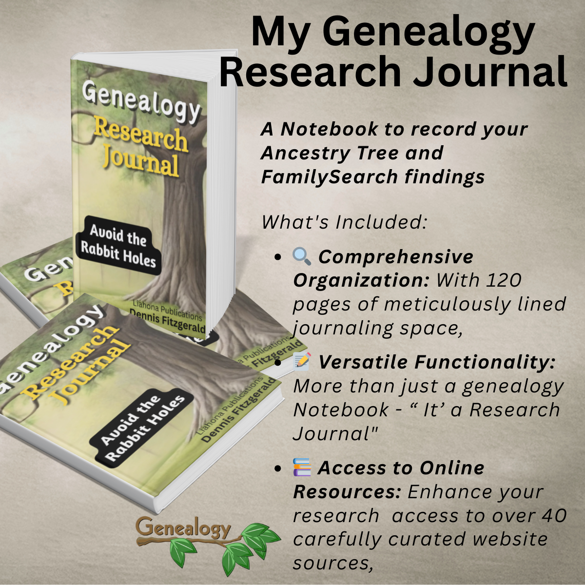 My Genealogy Research Journal: A Notebook to record your Ancestry Tree and FamilySearch findings